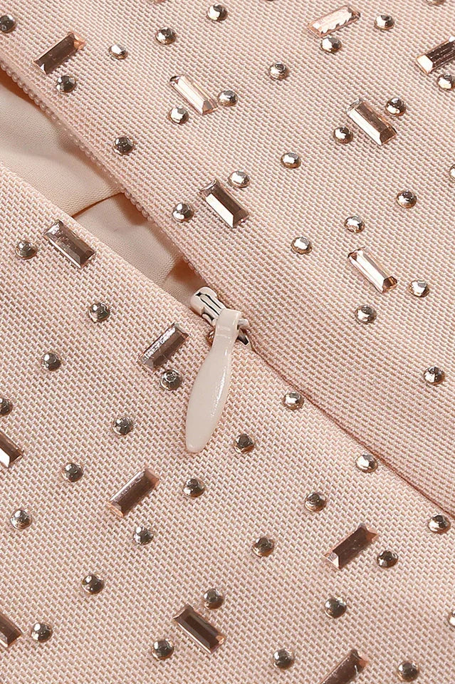Sequin Mesh Column Gown with Cut-Out Detail - View 8 | TEVQA