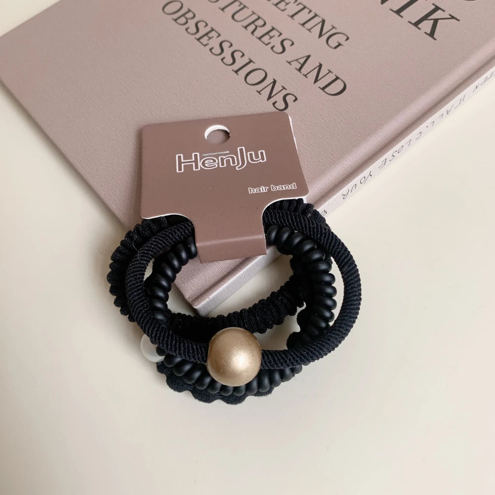 4-Pack Stackable Hair Tie Set with Spiral Coils