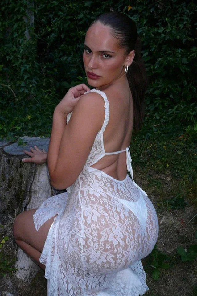 White Lace Maxi Dress - View 21 | TEVQA