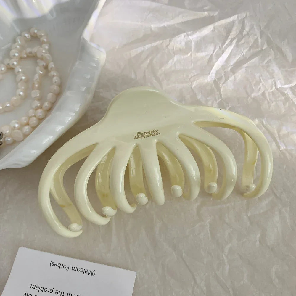 Large Octopus Hair Clip in Black - View 7 | TEVQA