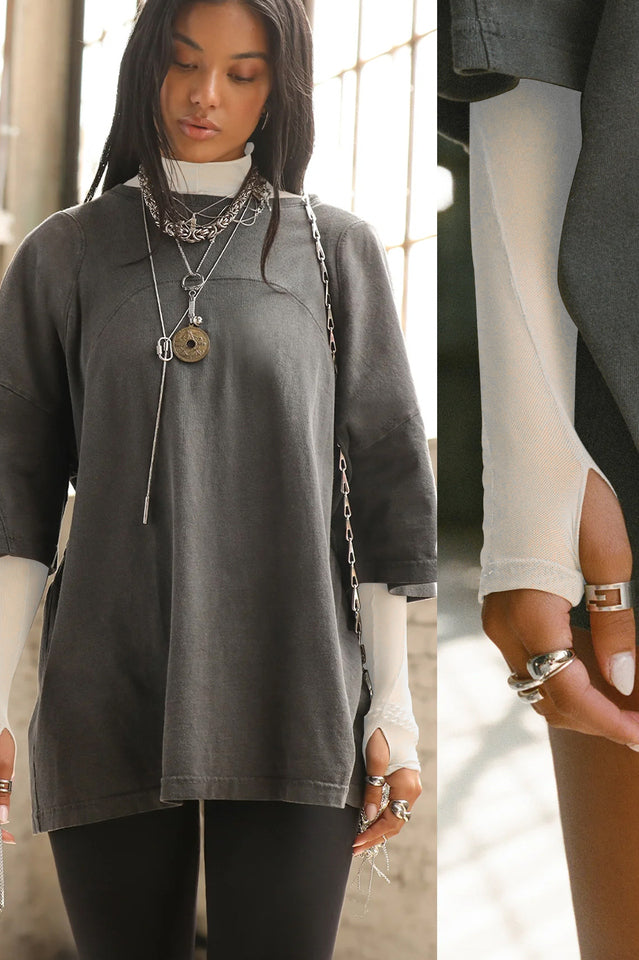 Exposed Seams Long Sleeve Top | Dress In Beauty