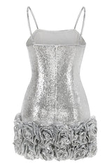 Faye Sequin Flower Mini Dress | Dress In Beauty
