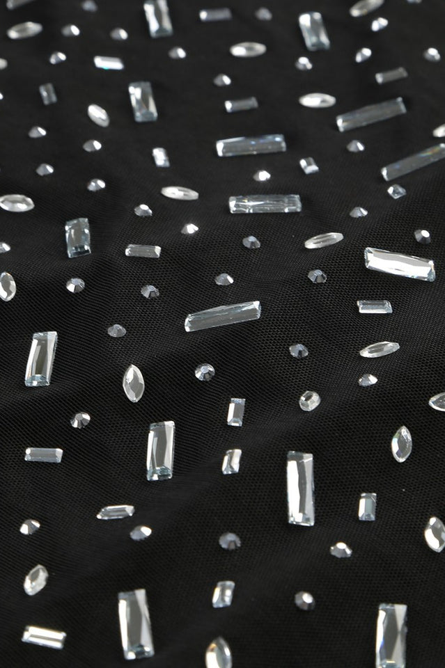 Square Rhinestone Mesh Midi Dress | Dress In Beauty