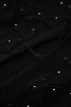 Embellished maxi dress with feather trim - View 11 | TEVQA