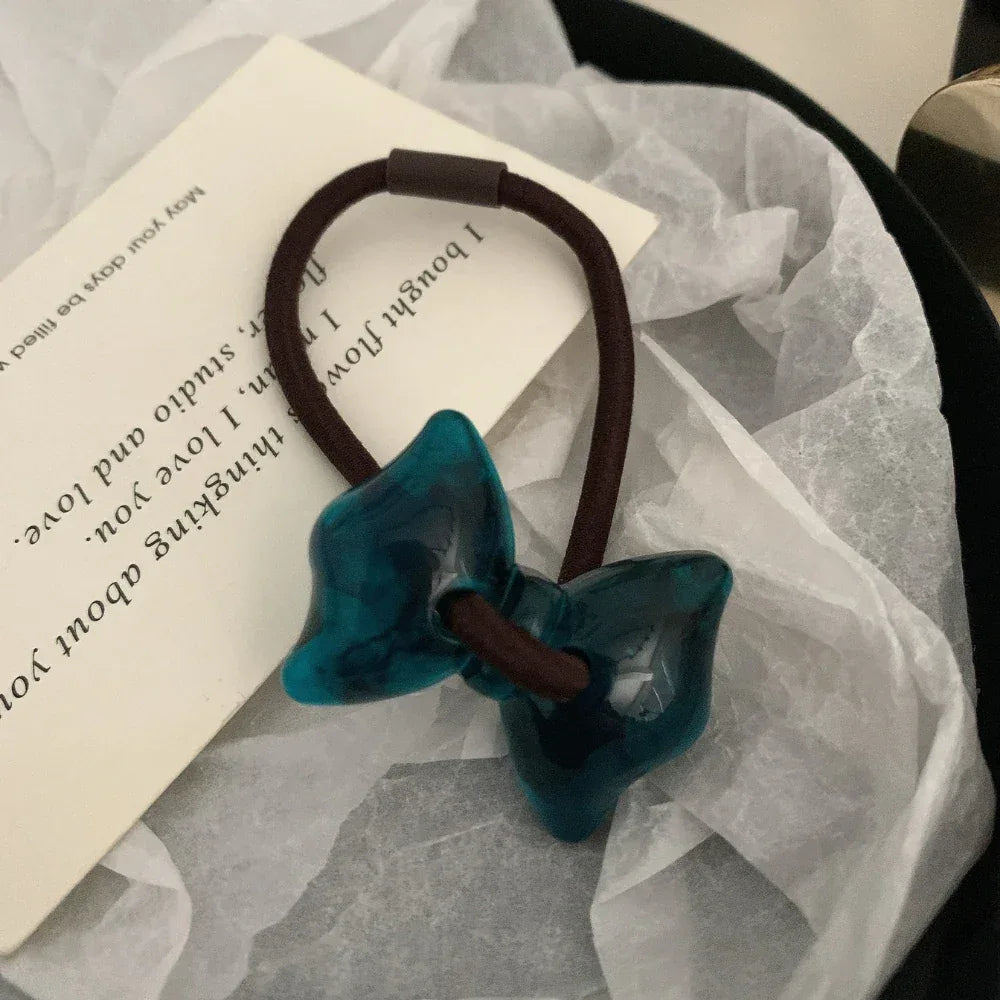 Dainty Jelly Bow Acrylic Hair Tie - View 11 | TEVQA