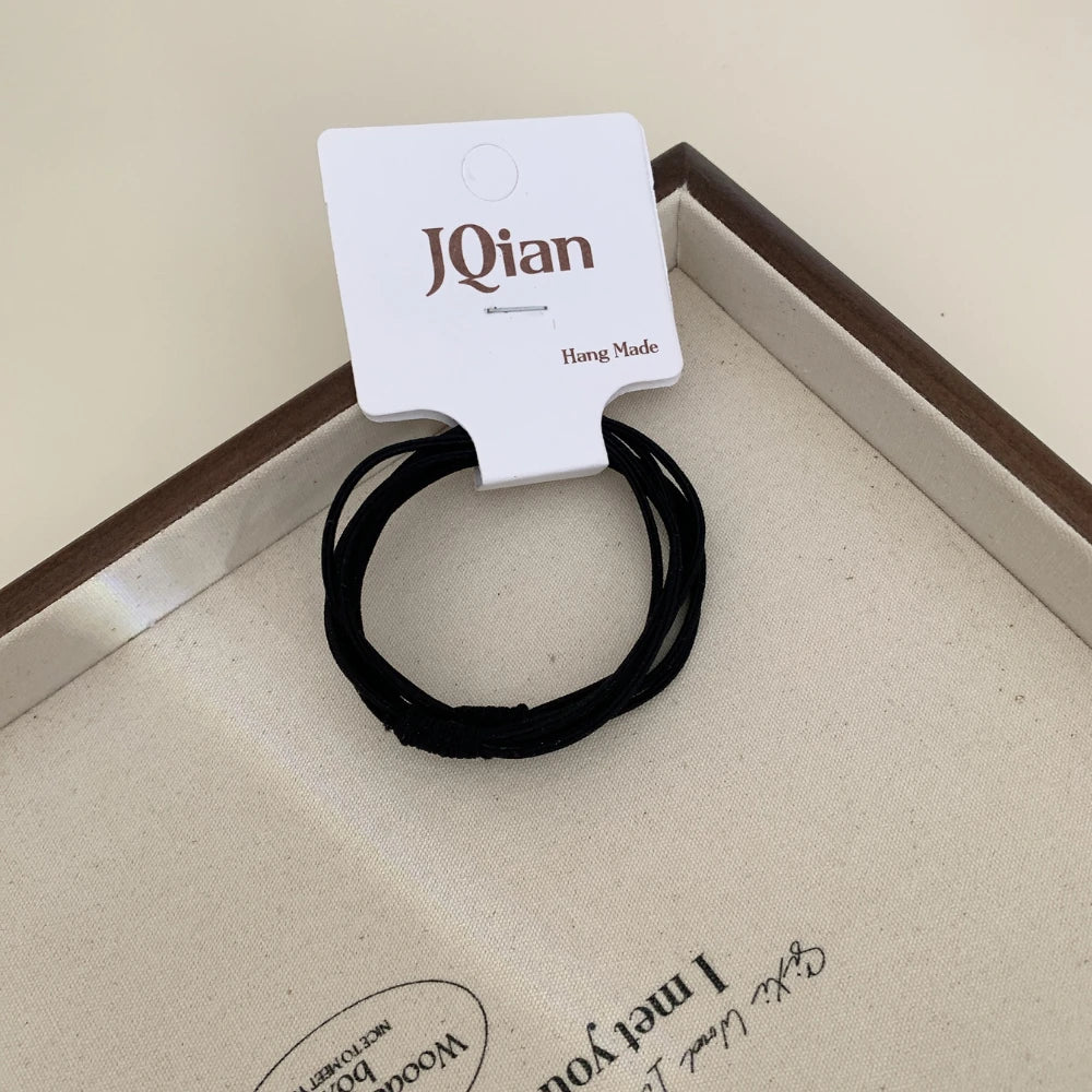 2-Pack Thin Seamless Hair Elastics - Snag-Free Strong Hold