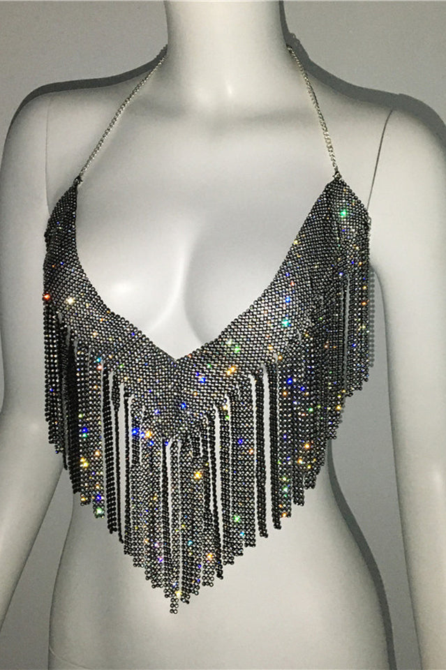 Metallic Rhinestone Top | Dress In Beauty