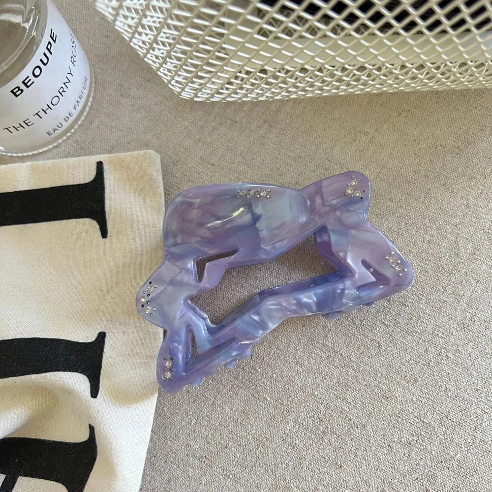 Acetate Star Cutout Hair Claw Clip with Rhinestones - View 7 | TEVQA