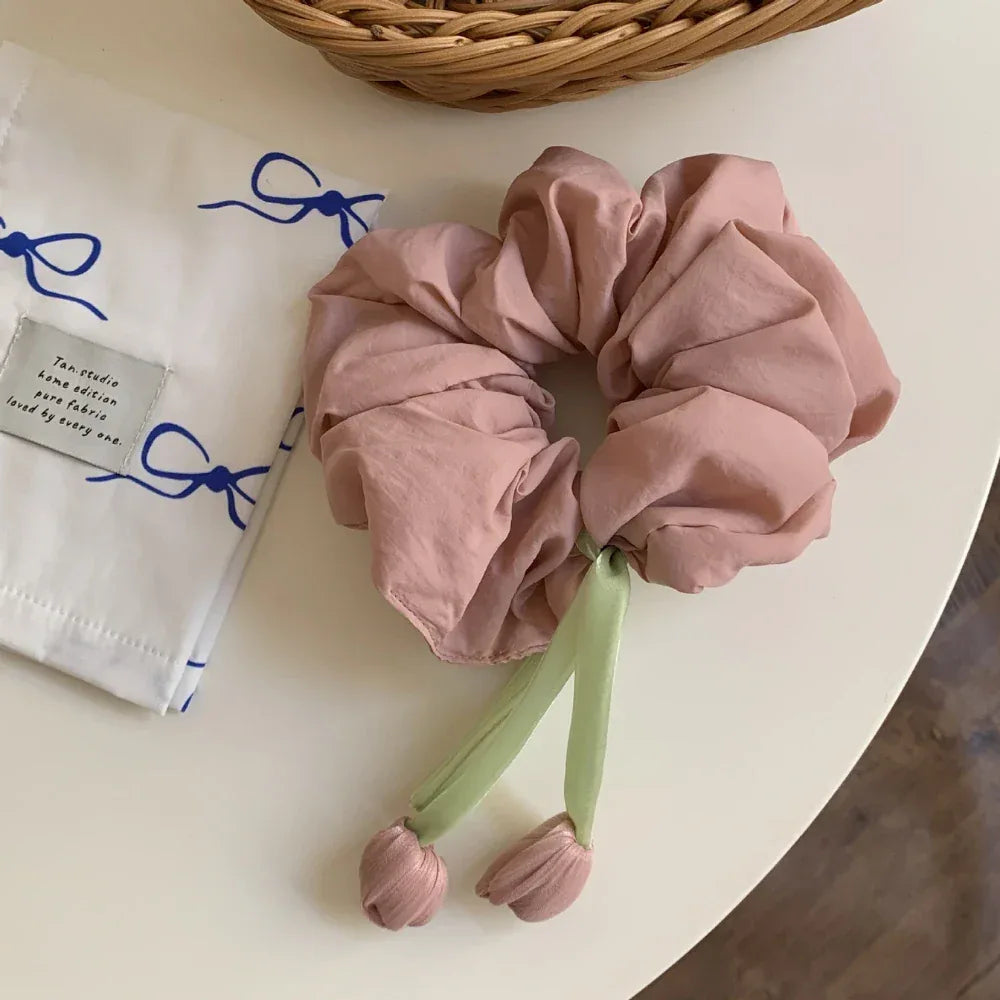 Oversized Tulip Charm Scrunchie - View 10 | TEVQA
