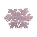 Pink iridescent snowflake hair clip with rhinestones
