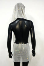 Sparkling Embellished V-Neck Mini Dress - View 12 | TEVQA