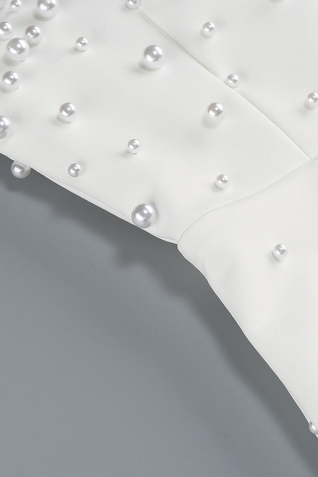 Pearl Embellished Strapless Gown | Dress In Beauty