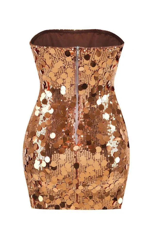 Strapless Sequin Mini Dress - View 8 | TEVQA