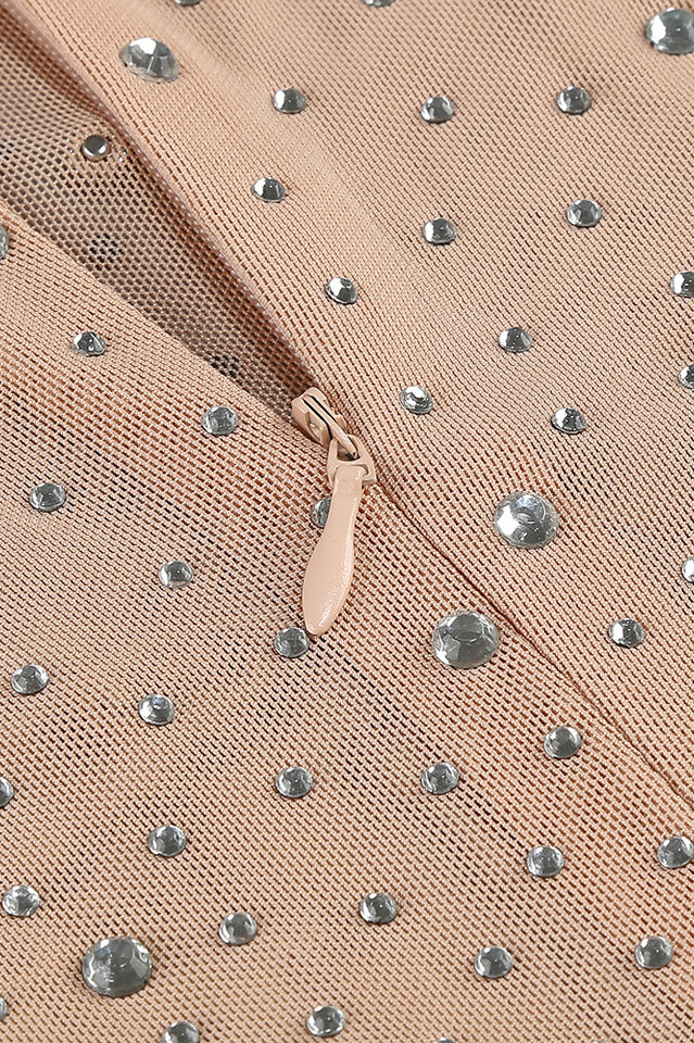 Nude Crystal Embellished Transparent Gown | Dress In Beauty