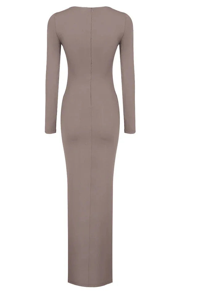 Strappy Long Sleeve Maxi Dress - TEVQA