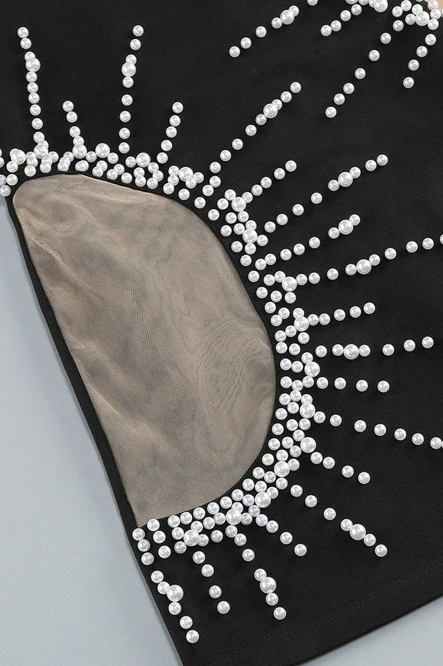 Pearl Embellished Mini Dress - View 8 | TEVQA