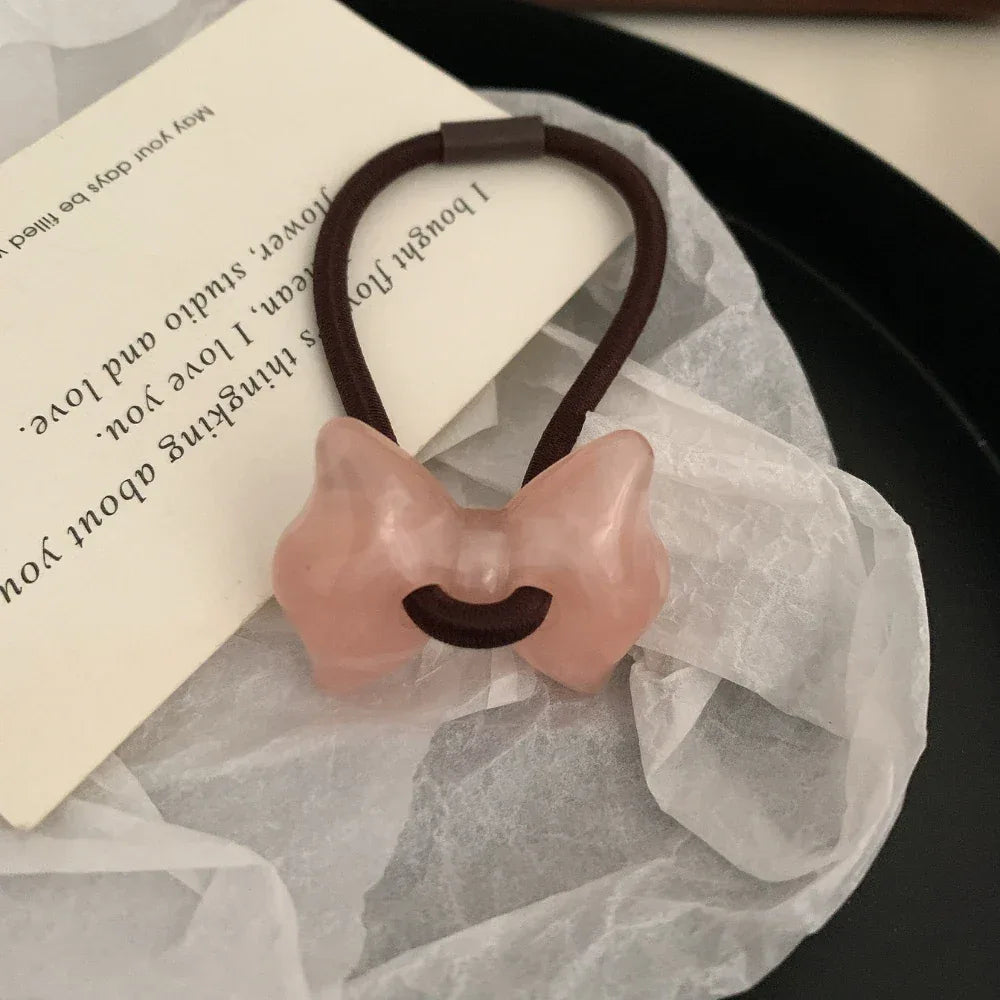 Dainty Jelly Bow Acrylic Hair Tie - View 8 | TEVQA