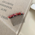 Acetate Flower Hair Comb with Decorative Side Clip - View 11 | TEVQA