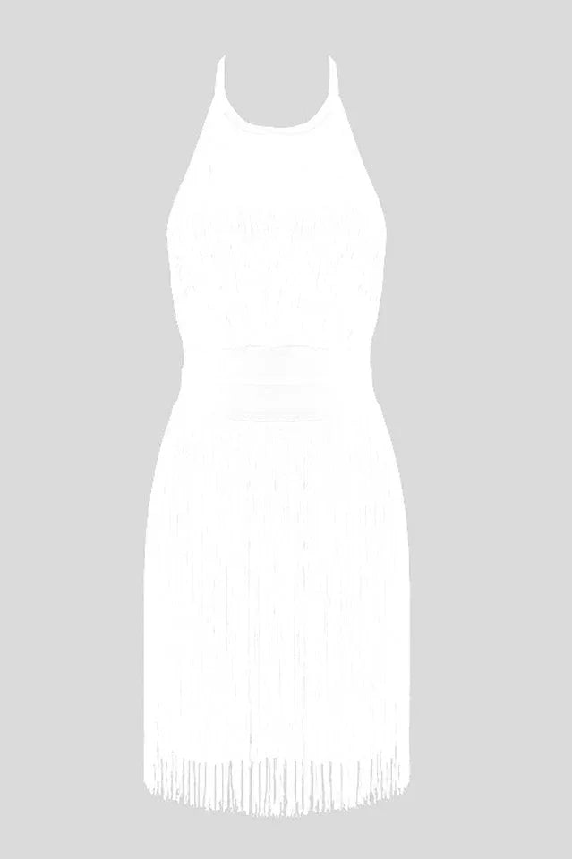 Fringed Halter Neck Mini Dress - View 11 | TEVQA