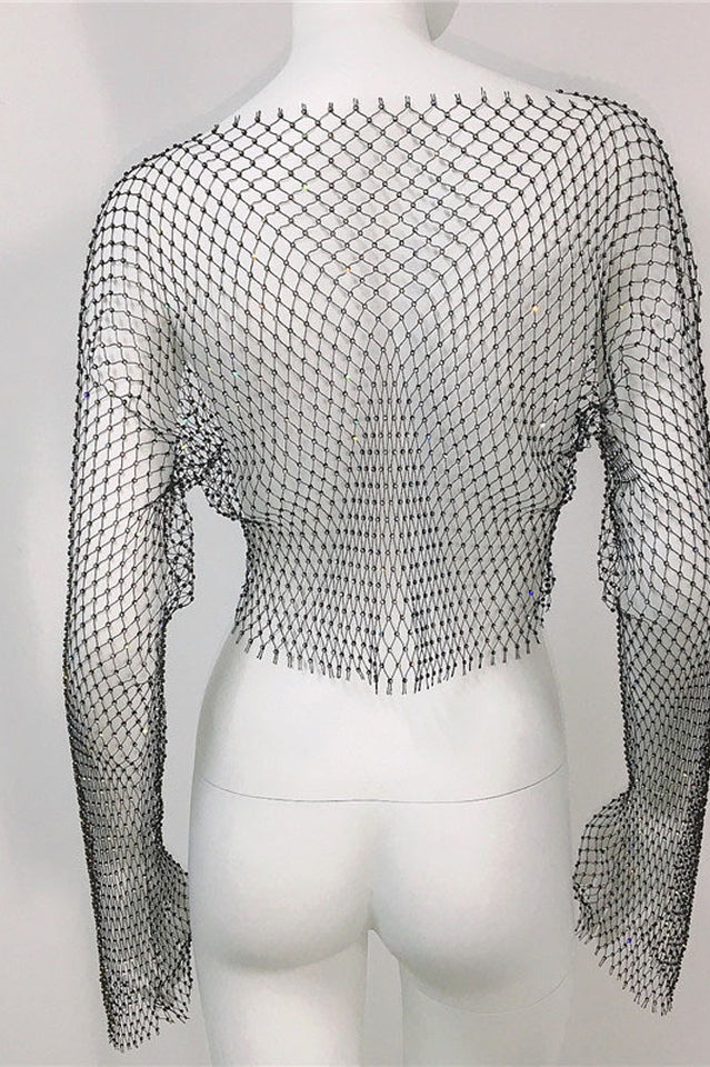 Crystal Diamond See Through Crop Top | Dress In Beauty
