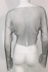 Crystal Diamond See Through Crop Top | Dress In Beauty