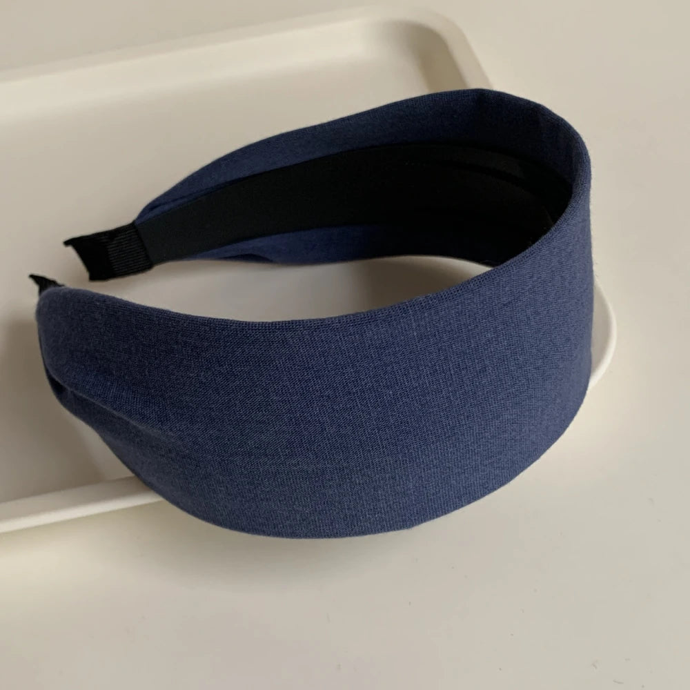 Classic Wide Fabric Headband - 2.4 Inch Lightweight Blue Styles