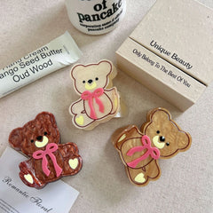 Cute Teddy Bear Acetate Hair Claw Clip - 3.3 Inch Whimsical Accessory