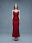 Wine Red Backless Ruched Mermaid Maxi Dress