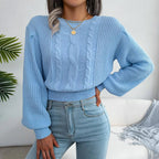 Yellow Cable Knit Sweater - TEVQA