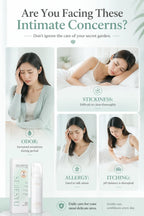 Visual representation of common intimate skin concerns addressed by the product