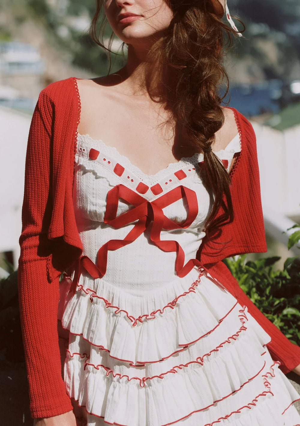 Cotton A-line Mini Dress - View 6 | TEVQA