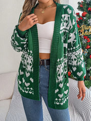 Green Reindeer Fair Isle Knit Cardigan