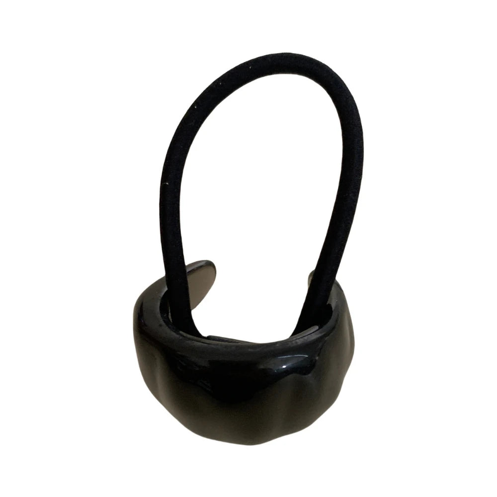 Acrylic Hair Cuff Ponytail Holder - 1.1 Inch Marbled Style