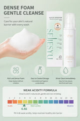 Gentle pH Balancing Cleansing Mousse bottle with botanical illustrations - View 6 | TEVQA
