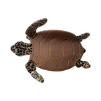Brown turtle hair clip with patterned limbs
