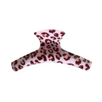 pink leopard print hair claw clip