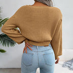 Yellow Cable Knit Sweater - TEVQA