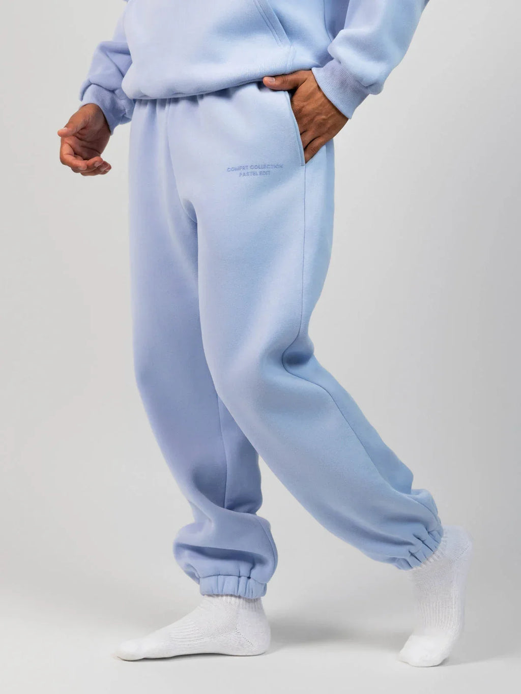 Comfortable fleece joggers with elastic waistband - View 49 | TEVQA