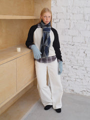 Brown Diamond Check Knit Neckwarmer