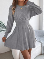 Cable Knit Sweater Dress - View 16 | TEVQA