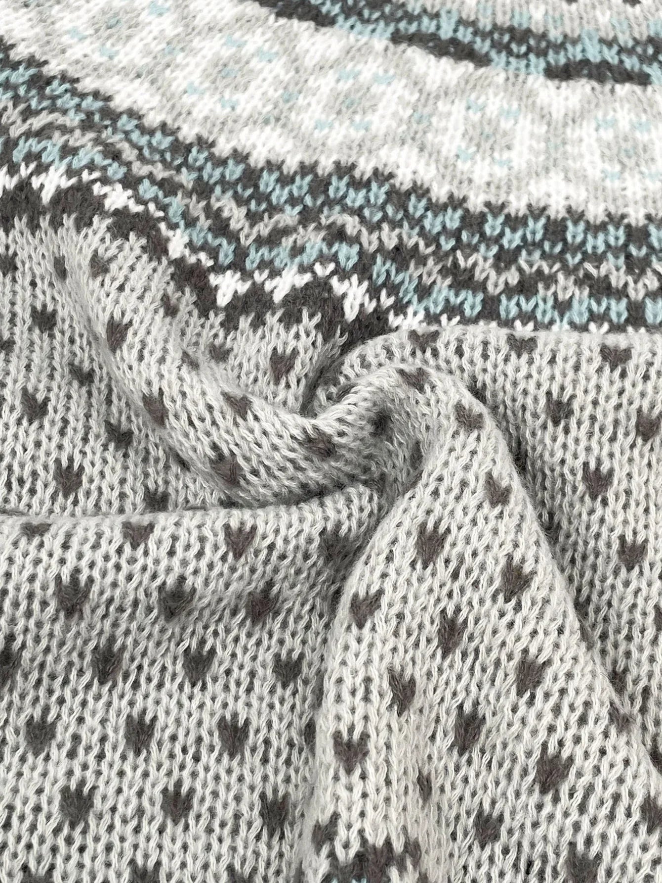 Vintage Fair Isle Jacquard Knit Sweater - TEVQA
