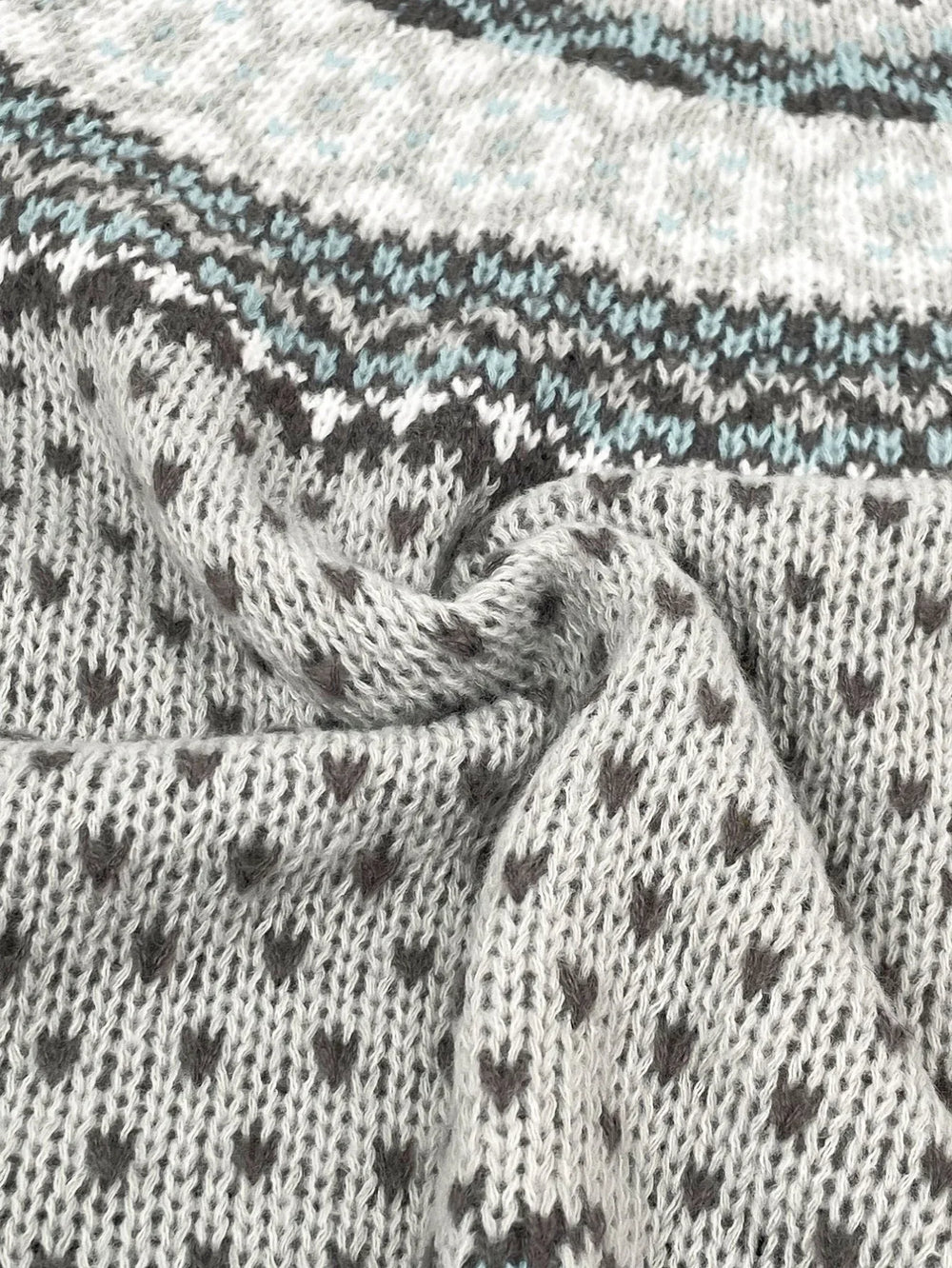 Vintage Fair Isle Jacquard Knit Sweater - TEVQA