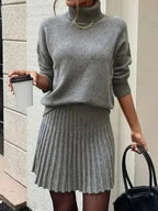 The Aspen Grey Knit Two-Piece Set - TEVQA