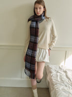 British Heritage Wool Blend Plaid Scarf