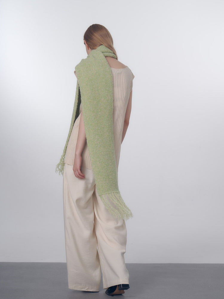 Korean Chic Bouclé Wool Blend Scarf