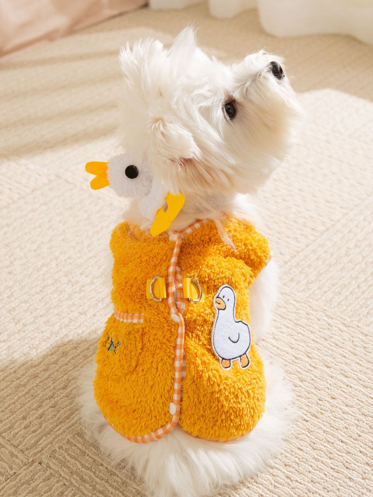 Soft Fleece Dog Vest with Scarf & D-Ring