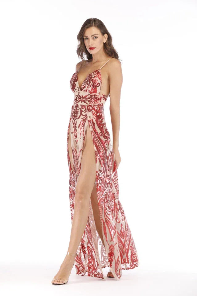 Elegant sequin maxi dress - View 6 | TEVQA