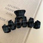 Large velvet plaid hair claw clip - View 10 | TEVQA