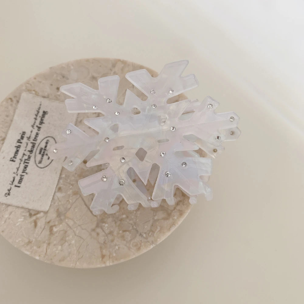 3.2 Inch Rhinestone Snowflake Acetate Hair Claw