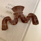 Large velvet plaid hair claw clip - View 12 | TEVQA
